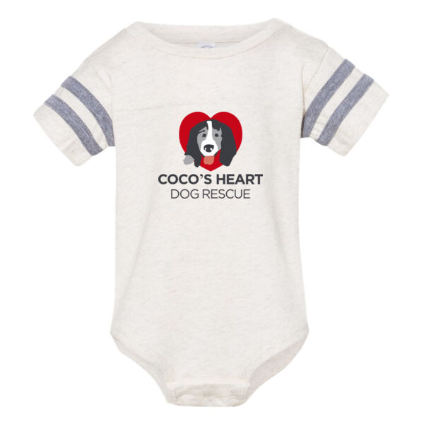 Rabbit Skins - Infant Football Fine Jersey Bodysuit - Printed Logo Thumbnail