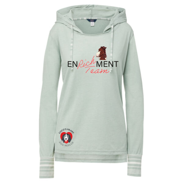 MV Sport Women's Heathered Jersey Hooded Tunic - Printed Logos Thumbnail