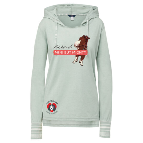 MV Sport Women's Heathered Jersey Hooded Tunic - Printed Logos Thumbnail